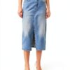 Gonna Denim VERO MODA High Waist Midi Azzurro Blu Vita Alta Elegante-1