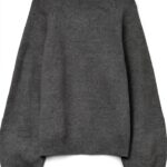 VERO MODA Maglione in Maglia VMLEAF Pullover Melange Grigio Scuro-0