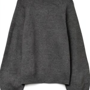 VERO MODA Maglione in Maglia VMLEAF Pullover Melange Grigio Scuro-0