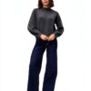 VERO MODA Maglione in Maglia VMLEAF Pullover Melange Grigio Scuro-4