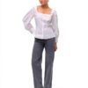Top VERO MODA Blusa VMFRIBA Bianco M Taglio normale maniche lunghe-3
