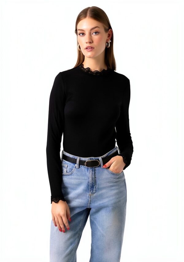 VERO MODA Vmrosa LS Highneck Top Jrs Noos Maglietta a Maniche Lunghe Donna (Pacco da 1)-1