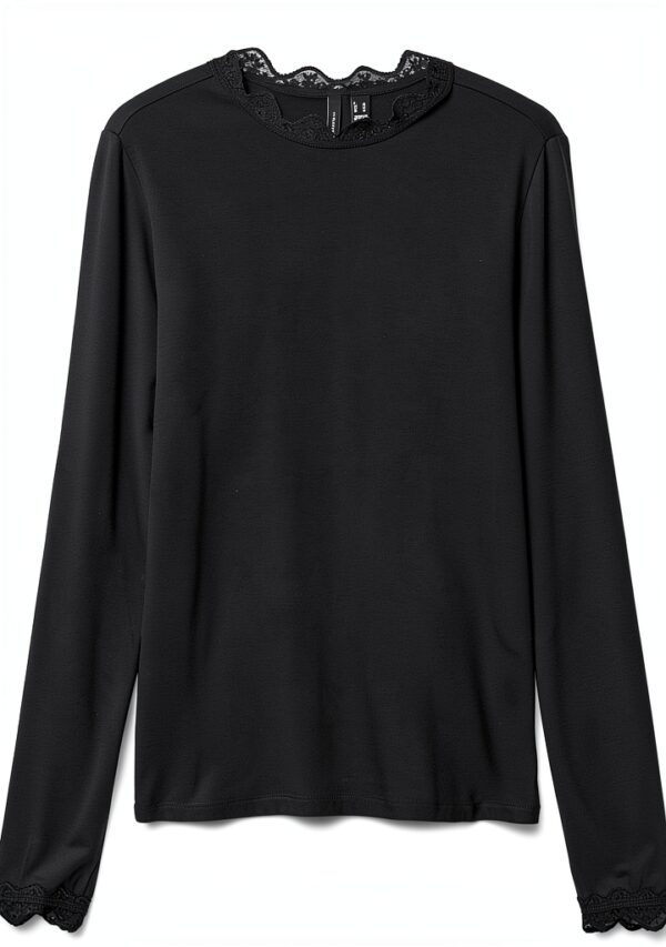 VERO MODA Vmrosa LS Highneck Top Jrs Noos Maglietta a Maniche Lunghe Donna (Pacco da 1)-0