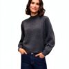VERO MODA Maglione in Maglia VMLEAF Pullover Melange Grigio Scuro-2