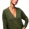 Cardigan VERO MODA VMBOOM Knit – misto lana, colori Nero e Cypress-2