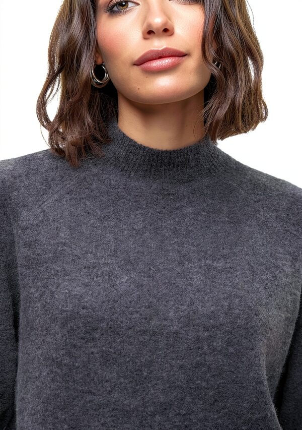 VERO MODA Maglione in Maglia VMLEAF Pullover Melange Grigio Scuro-6