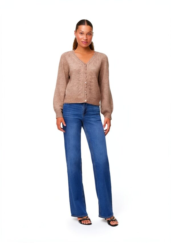 Cardigan Vero Moda donna con scollo a V, finitura argentea, 190 g-1