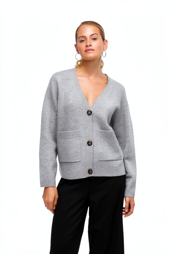 Cardigan VERO MODA VMBOOM Knit Cardigan Nero XL Caldo e Sostenibile-1
