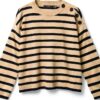 Maglione Vero Moda donna Vmsaba LS O Neck, Betulla/Strisce Nero, XS-0