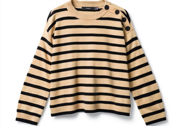 Maglione Vero Moda donna Vmsaba LS O Neck, Betulla/Strisce Nero, XS-0