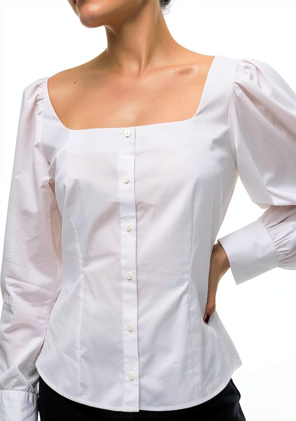 Top VERO MODA Blusa VMFRIBA Bianco M Taglio normale maniche lunghe-5