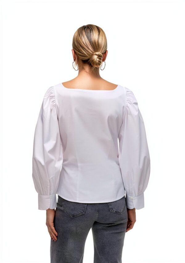Top VERO MODA Blusa VMFRIBA Bianco M Taglio normale maniche lunghe-2