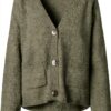 Cardigan VERO MODA VMBOOM Knit – misto lana, colori Nero e Cypress-0