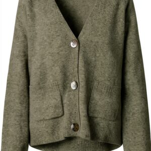 Cardigan VERO MODA VMBOOM Knit – misto lana, colori Nero e Cypress-0