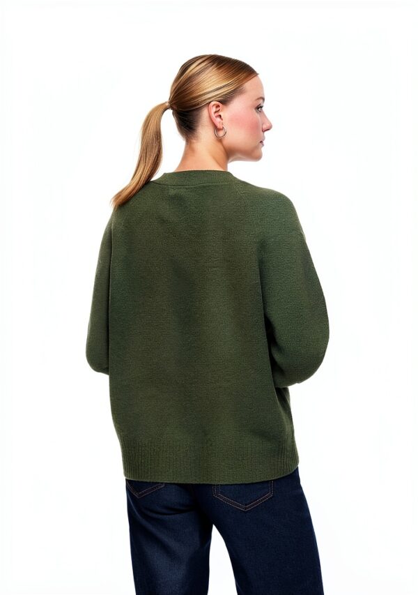 Cardigan VERO MODA VMBOOM Knit – misto lana, colori Nero e Cypress-3