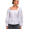 Top VERO MODA Blusa VMFRIBA Bianco M Taglio normale maniche lunghe-1