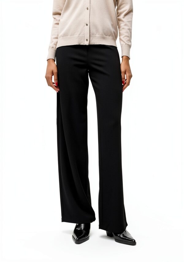 Pantaloni donna VERO MODA Vmberlin Zamira MW Wide Noos nero e torba-1