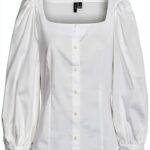 Top VERO MODA Blusa VMFRIBA Bianco M Taglio normale maniche lunghe-0