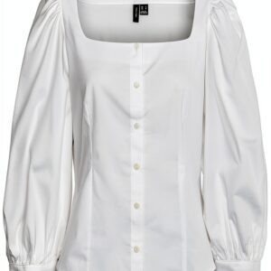 Top VERO MODA Blusa VMFRIBA Bianco M Taglio normale maniche lunghe-0