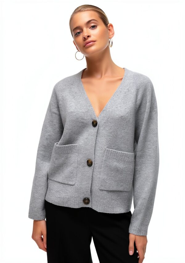 Cardigan VERO MODA VMBOOM Knit Cardigan Nero XL Caldo e Sostenibile-2
