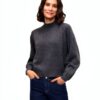 VERO MODA Maglione in Maglia VMLEAF Pullover Melange Grigio Scuro-1