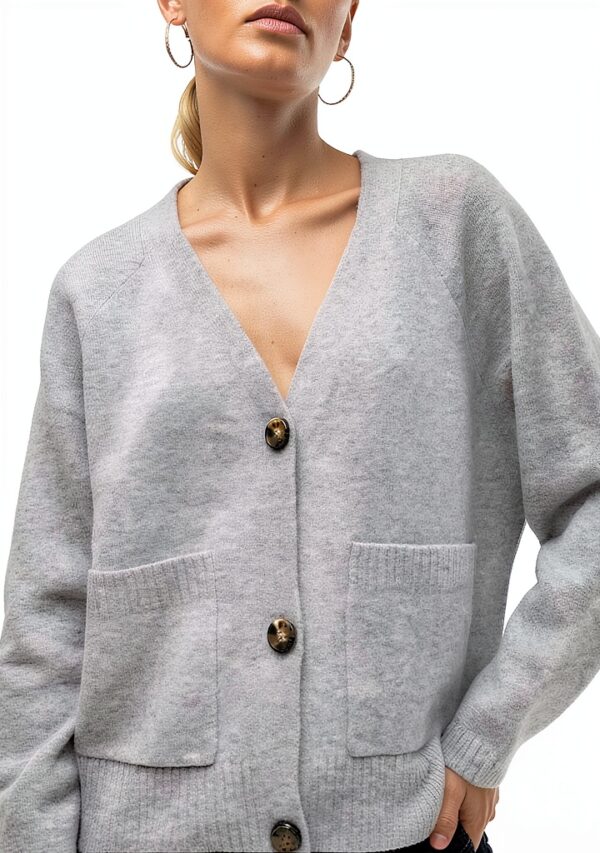 Cardigan VERO MODA VMBOOM Knit Cardigan Nero XL Caldo e Sostenibile-5