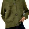 Cardigan VERO MODA VMBOOM Knit – misto lana, colori Nero e Cypress-4